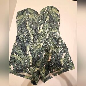 Summer green leaves romper